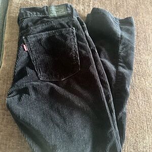 Men Levi Black Corduroy Pants